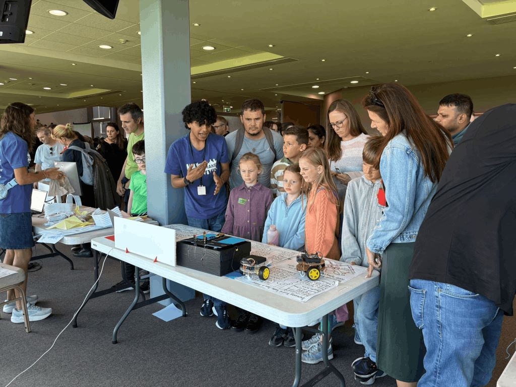 Dublin Maker visitors watching the APTOS demonstration