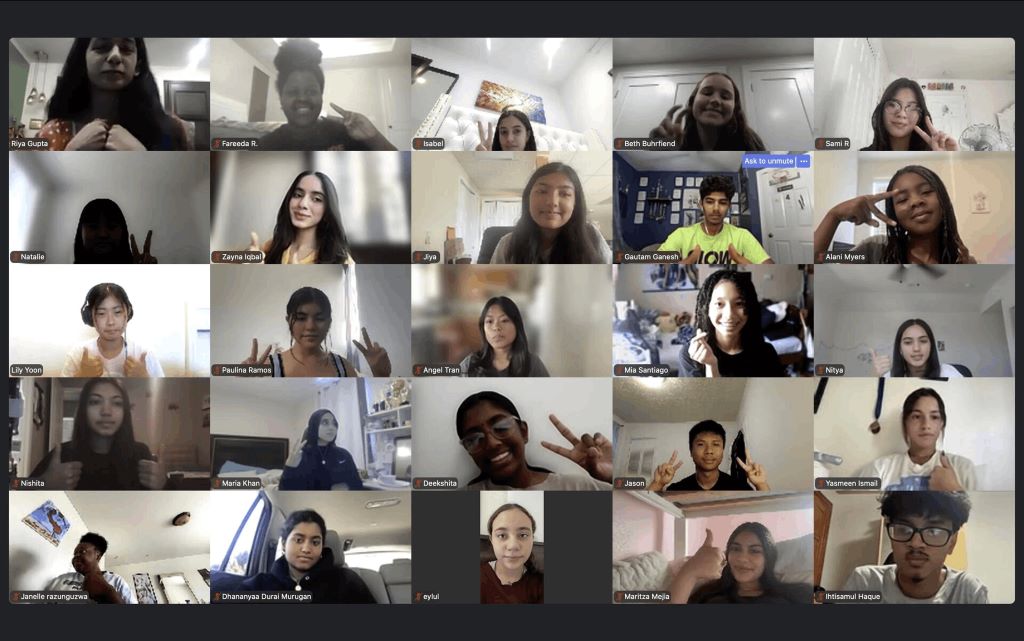 Teens in Health virtual mentoring session