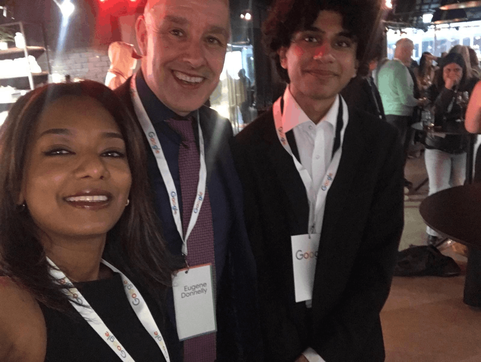 Arjun with Google event attendees