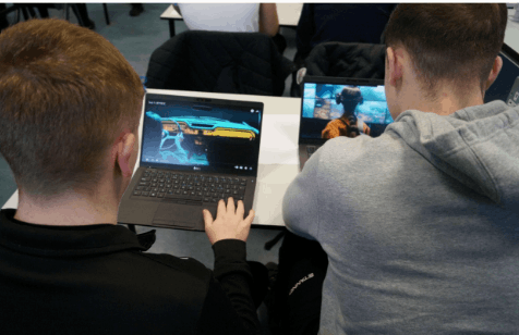 Participants watching content during the neurocognitive study